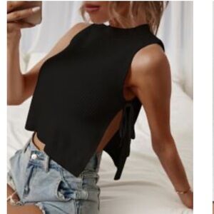 SHEIN Black Sleeveless Knit Top
